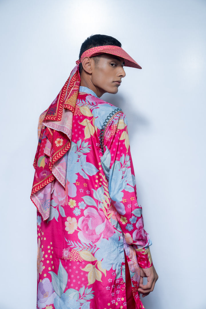 Canvas collar Kurta Set