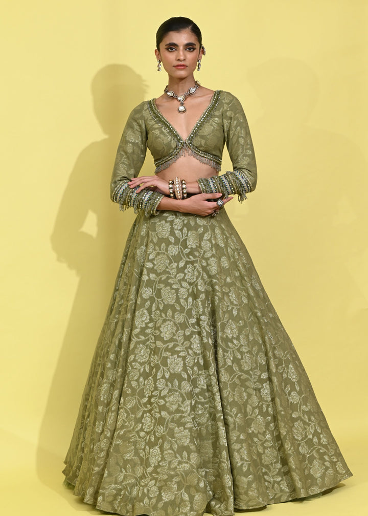 Olive Glam Lehenga