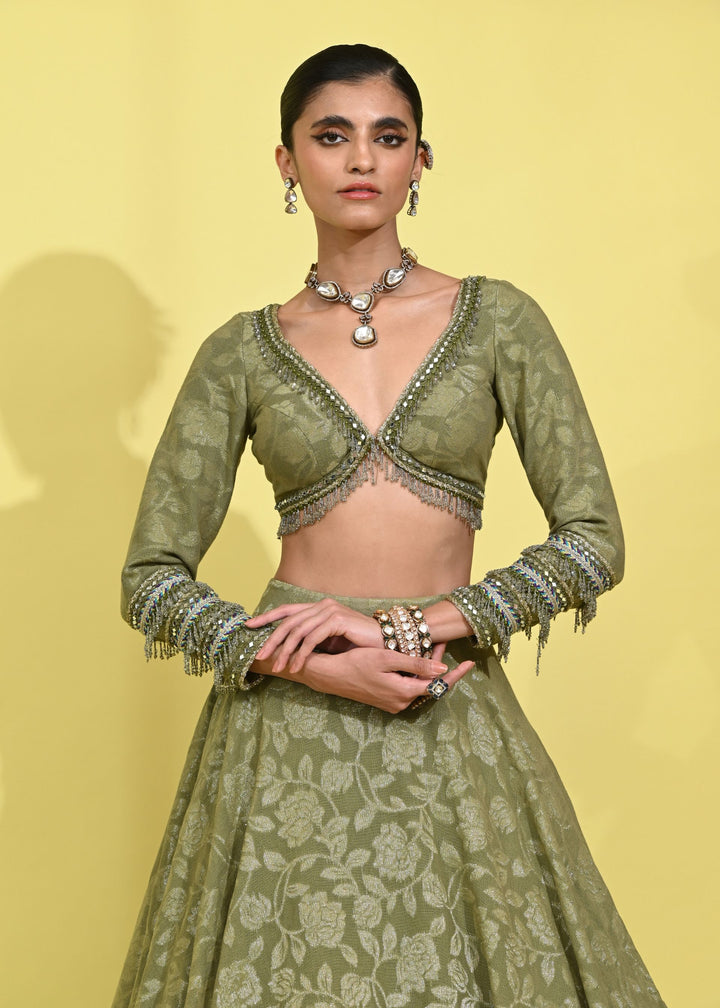Olive Glam Lehenga