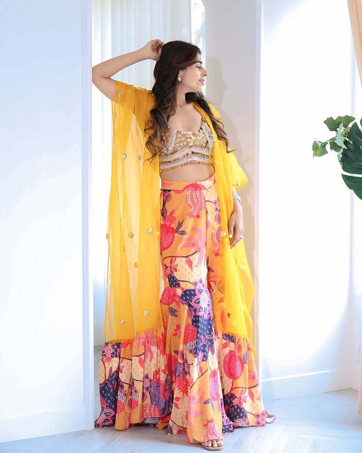 Ishna Batra in Buttercup Yellow Kaira