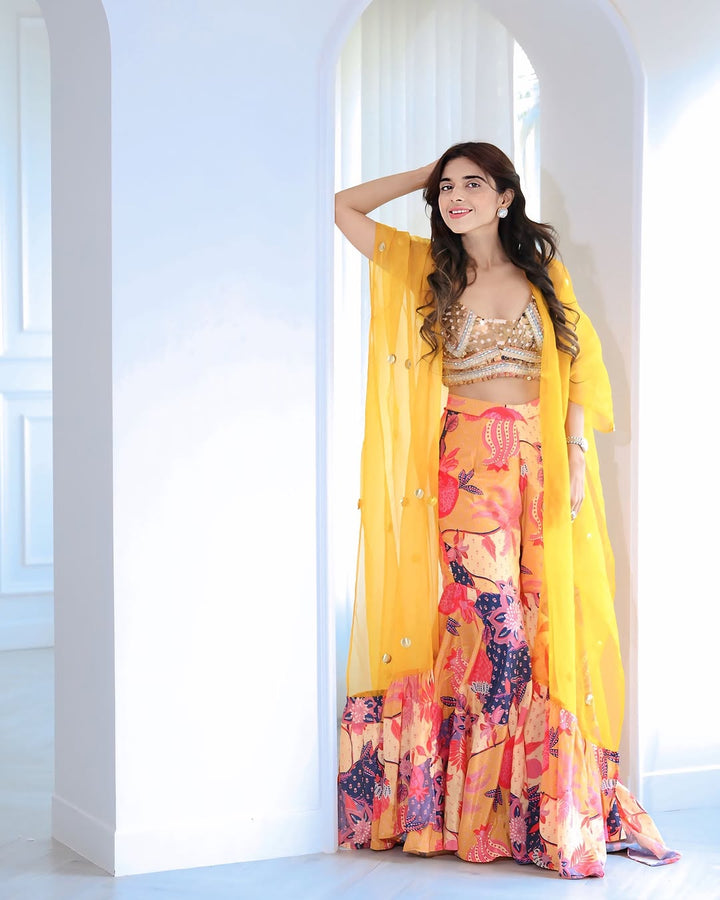 Ishna Batra in Buttercup Yellow Kaira