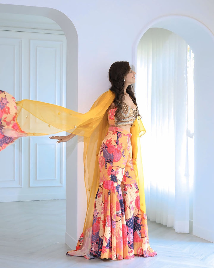 Ishna Batra in Buttercup Yellow Kaira