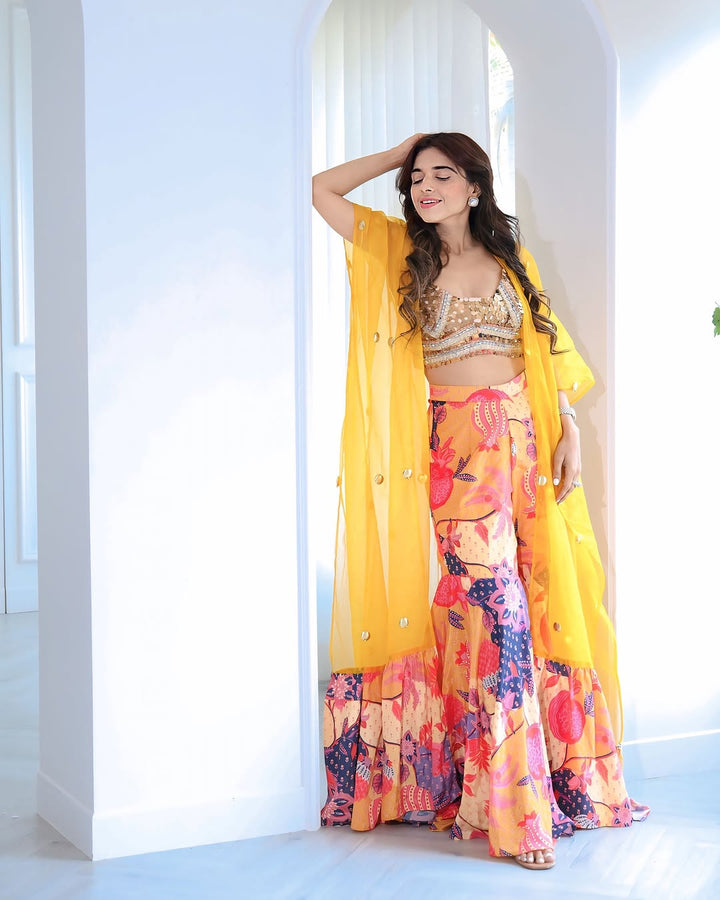Ishna Batra in Buttercup Yellow Kaira