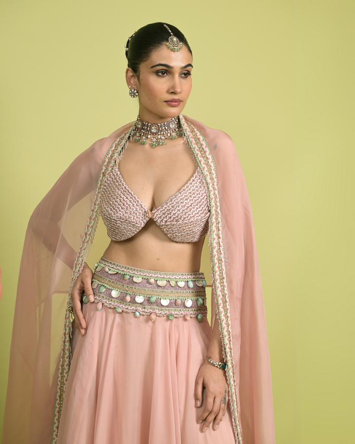 Barely Rose Lehenga Set