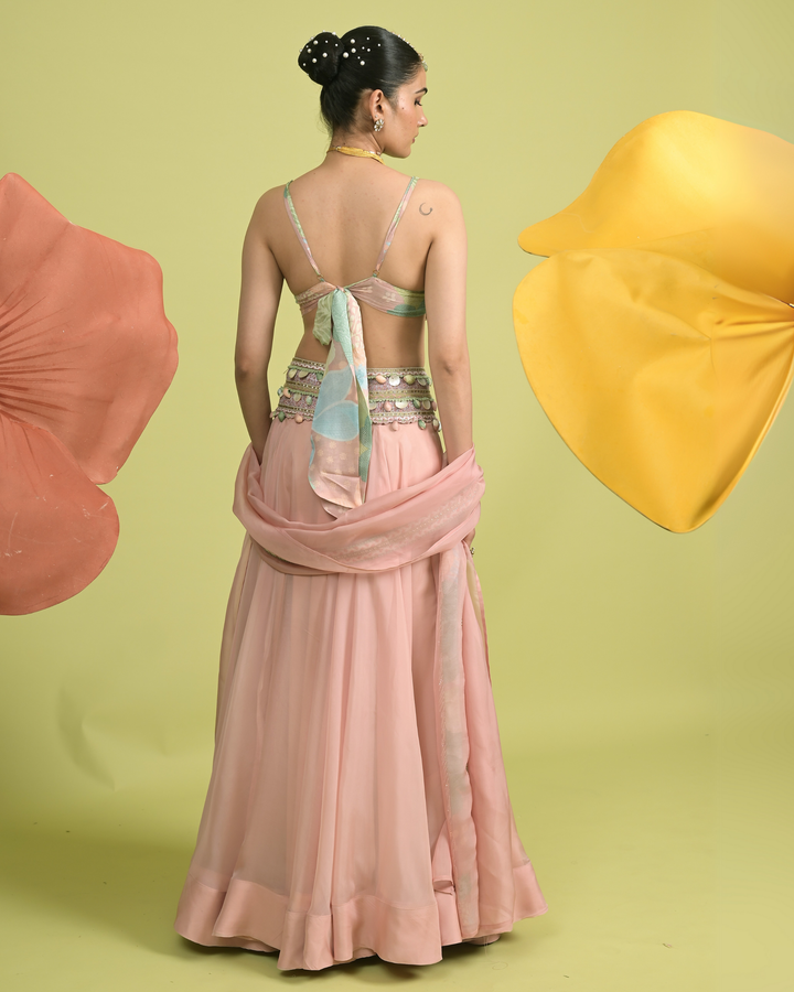 Barely Rose Lehenga Set