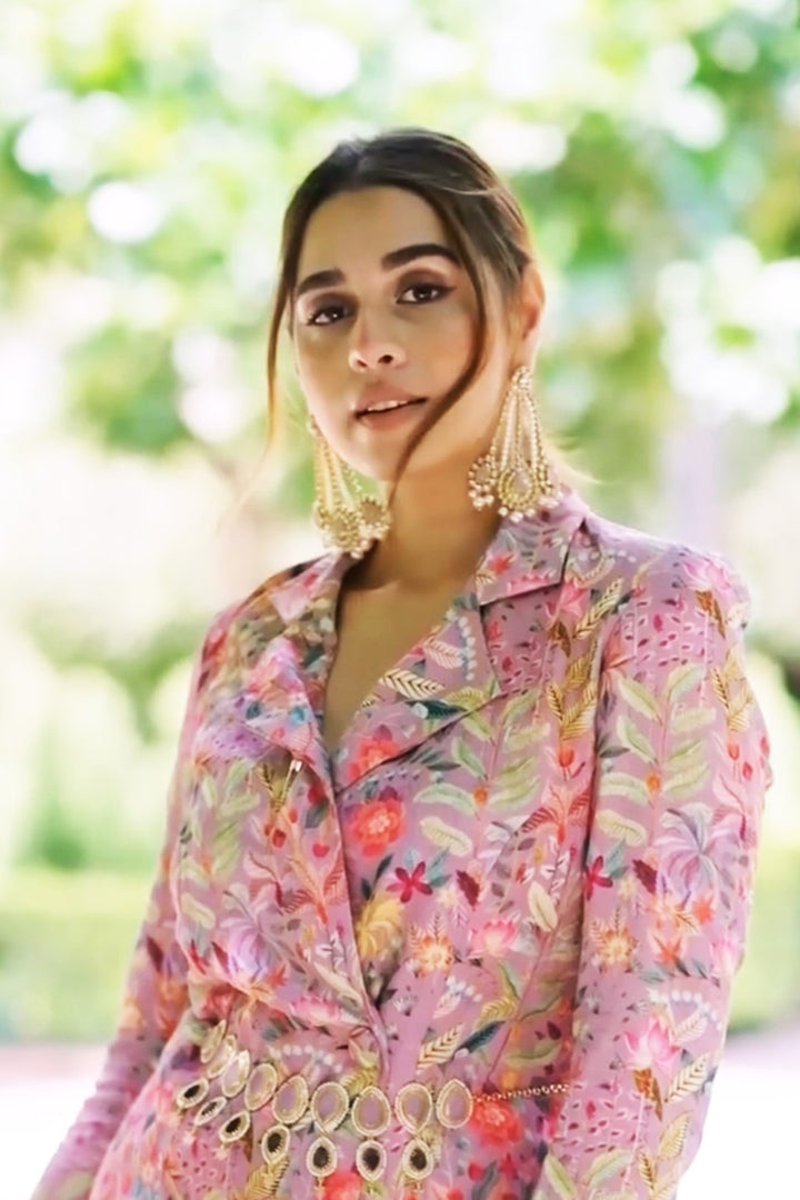 Summiya In Dusty French Blazer Set