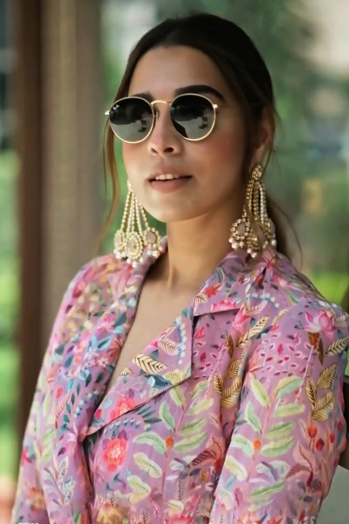 Summiya In Dusty French Blazer Set