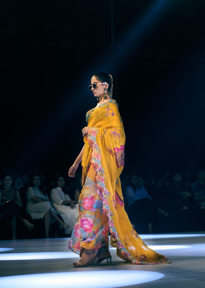 Marigold muse Saree