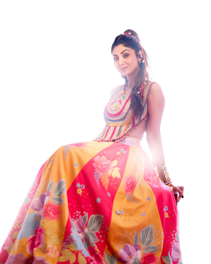 Shilpa Shetty in Orchid Lengha