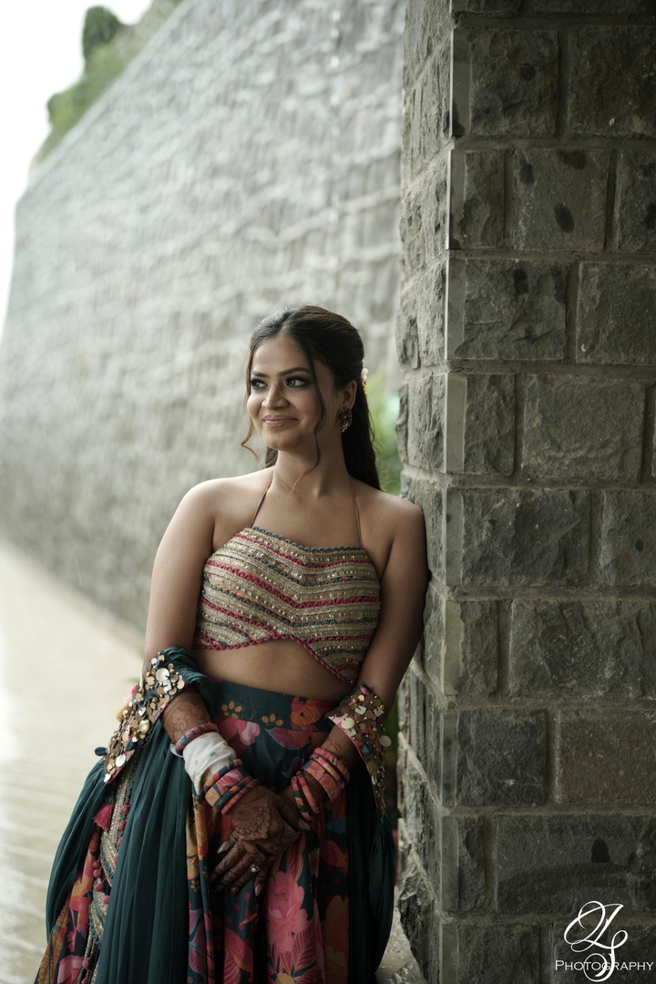 Shaifali Kansal In teal Glaze Lehanga