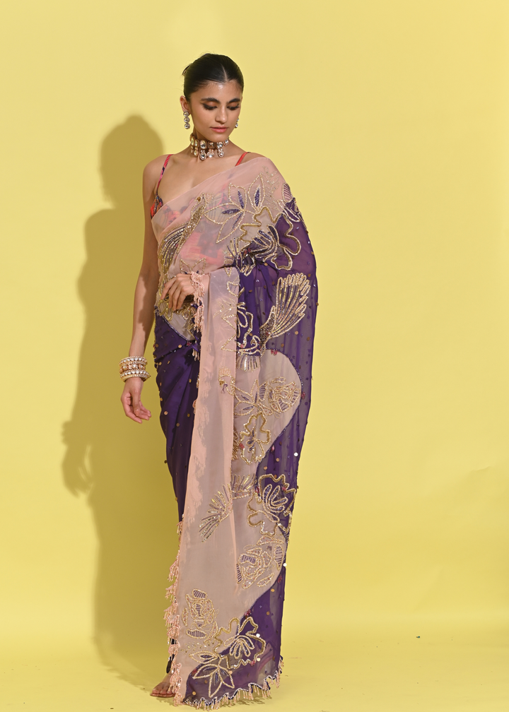 Janejaan Saree in purple