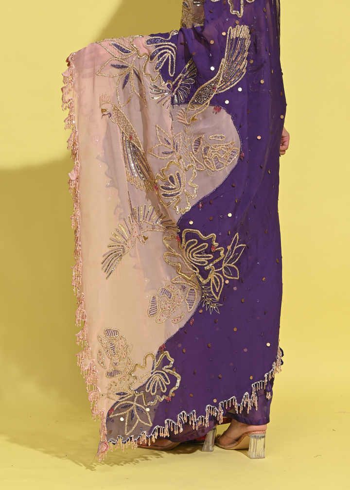 Janejaan Saree in purple