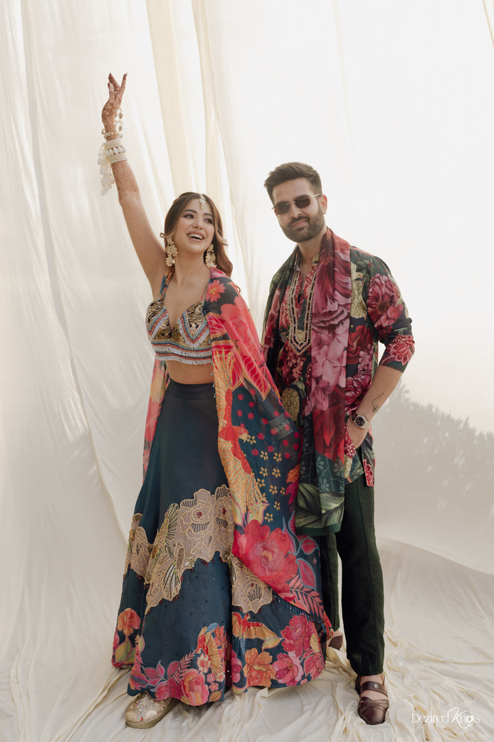 Bhavya & Nishchay Custom Betaab Lehanga and Corbet Mens Set