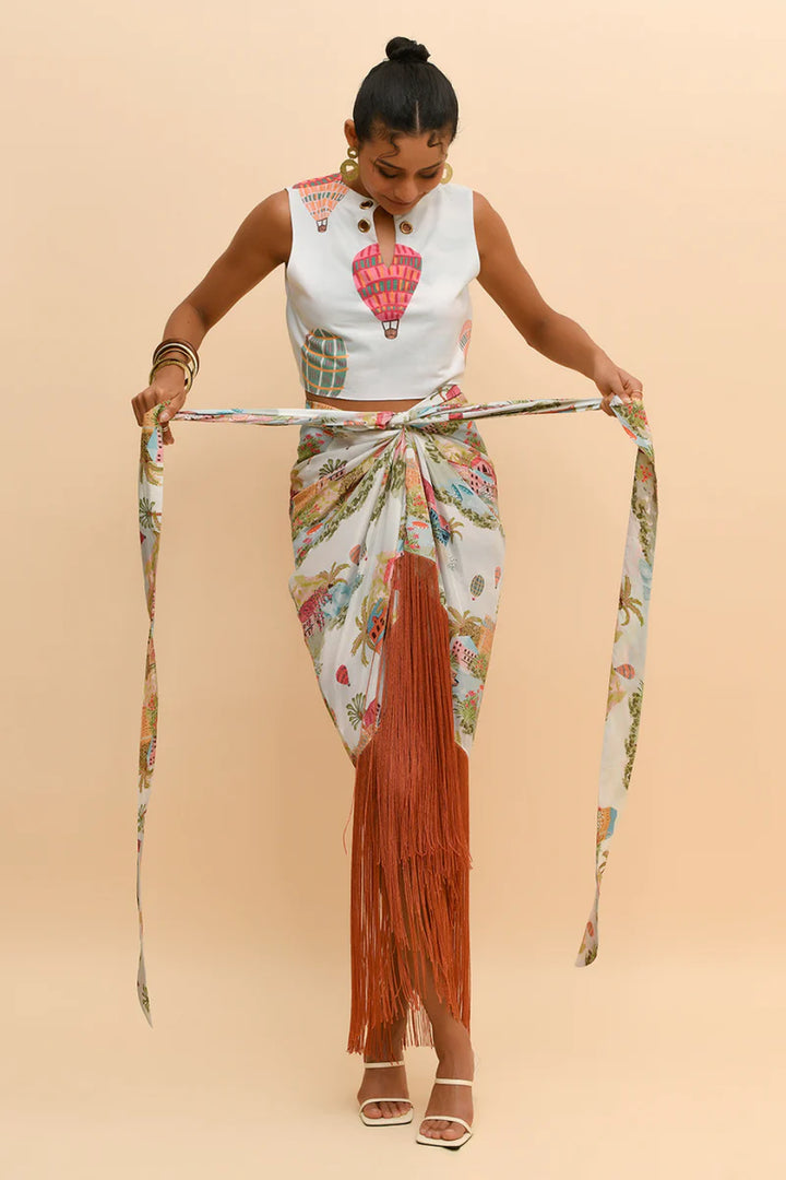 CITYSCAPE DRAPE SKIRT