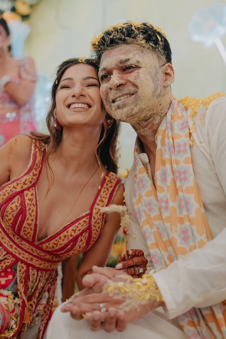 Noopur & Siddarth in Khalbali Cascade & Chamak Kurta set