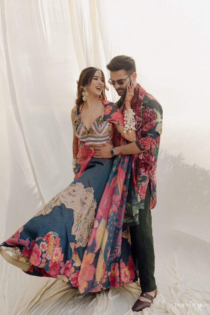 Bhavya & Nishchay Custom Betaab Lehanga and Corbet Mens Set