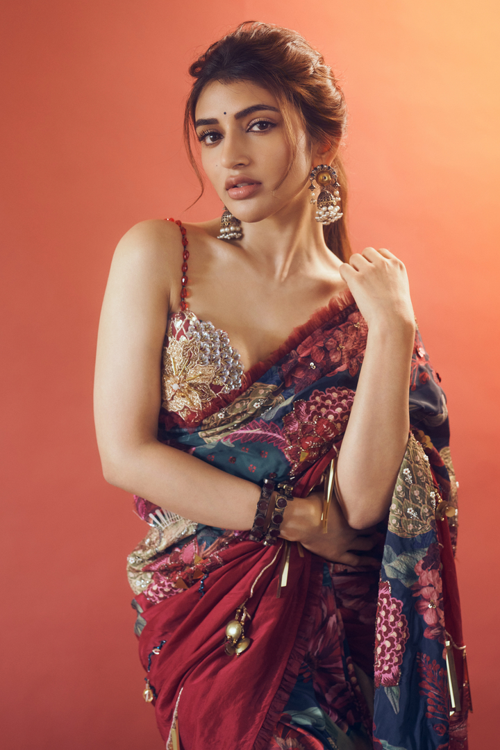 Sreeleela in Cola Corbet saree