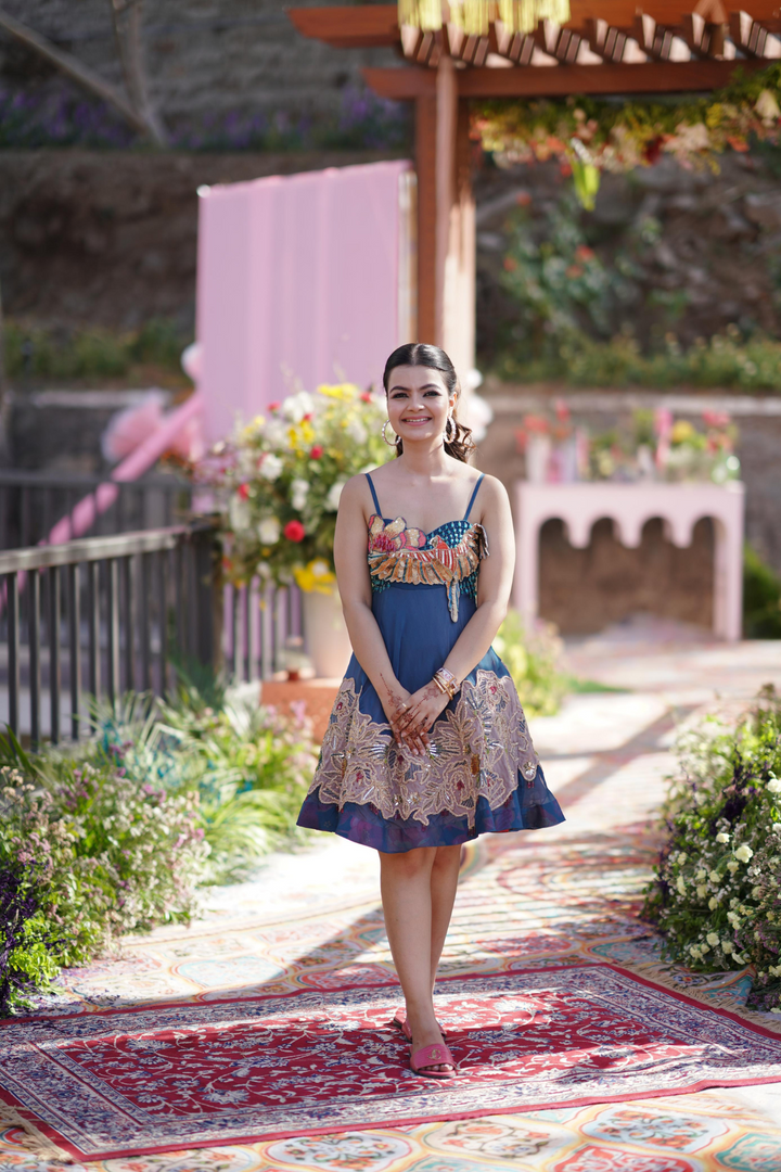 Shriya, Sunila & Mohak in Custom Betaab Dress , Dil Khush Lehanga & Cyan Blue Shirt