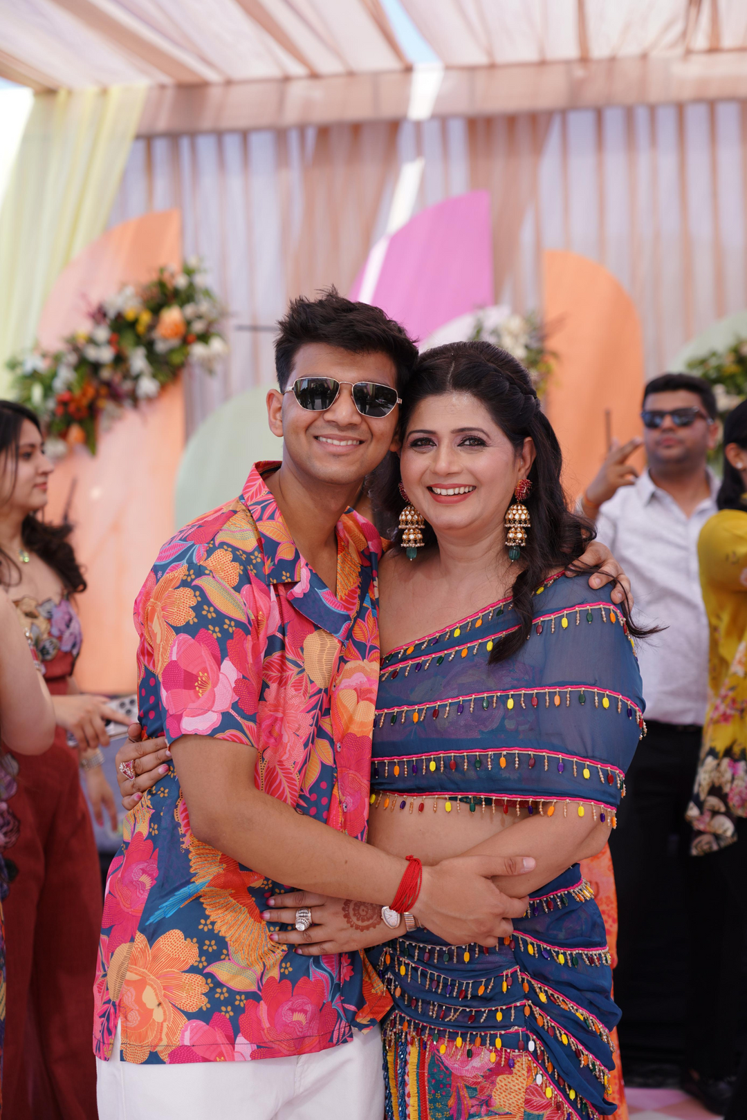 Shriya, Sunila & Mohak in Custom Betaab Dress , Dil Khush Lehanga & Cyan Blue Shirt