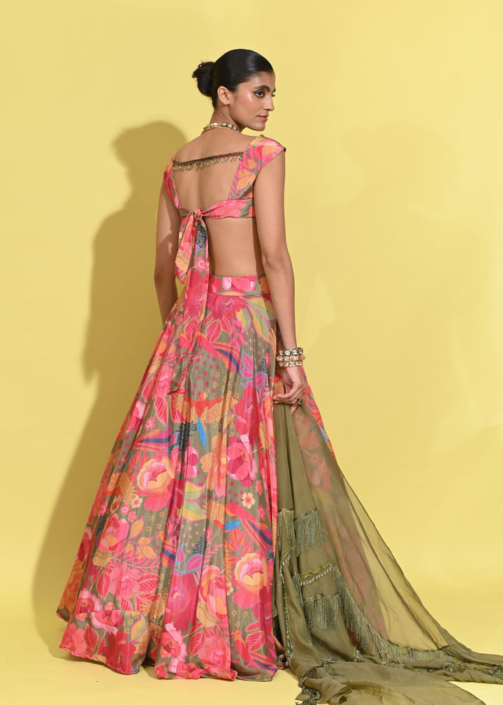 Olive Boho Lehenga