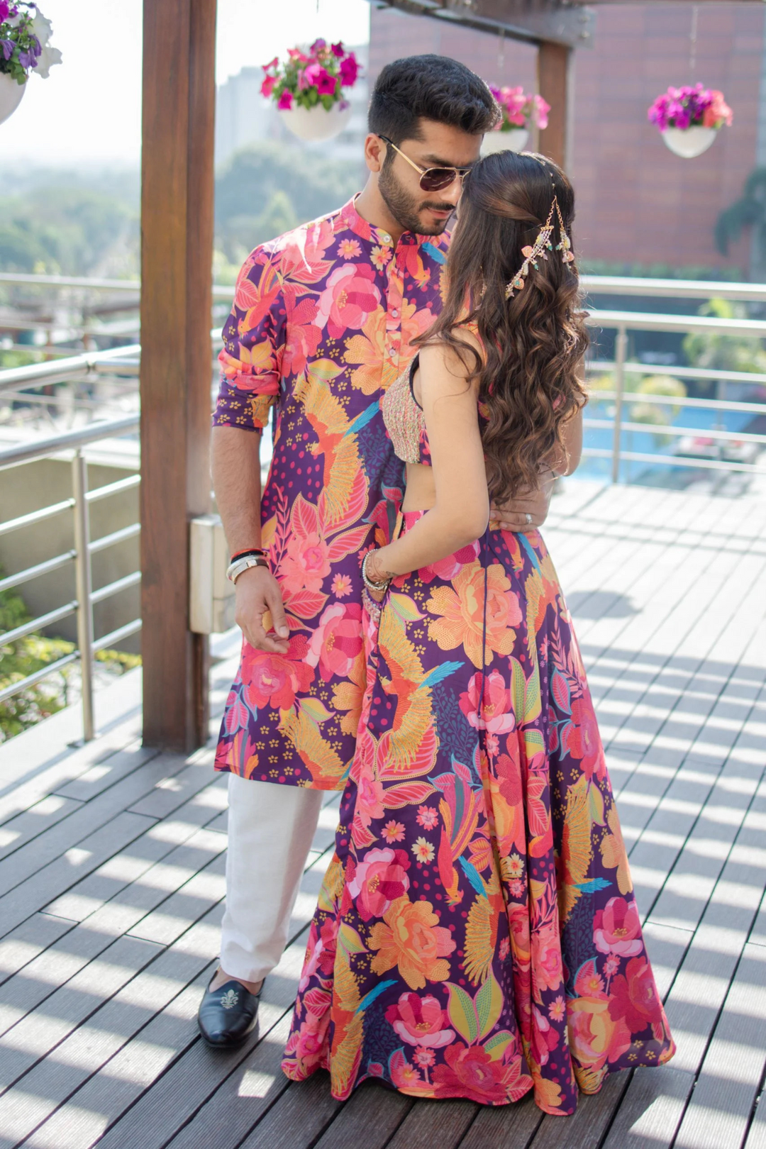 Tamanna & Parth in Custom Swirl Set