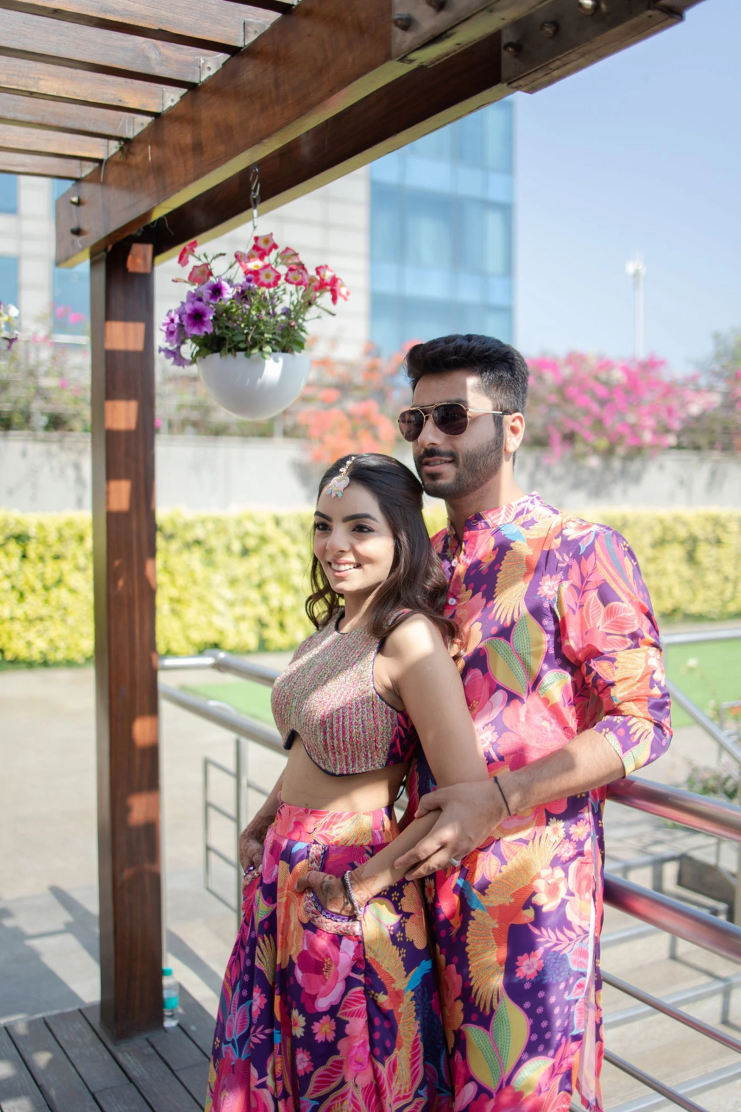 Tamanna & Parth in Custom Swirl Set