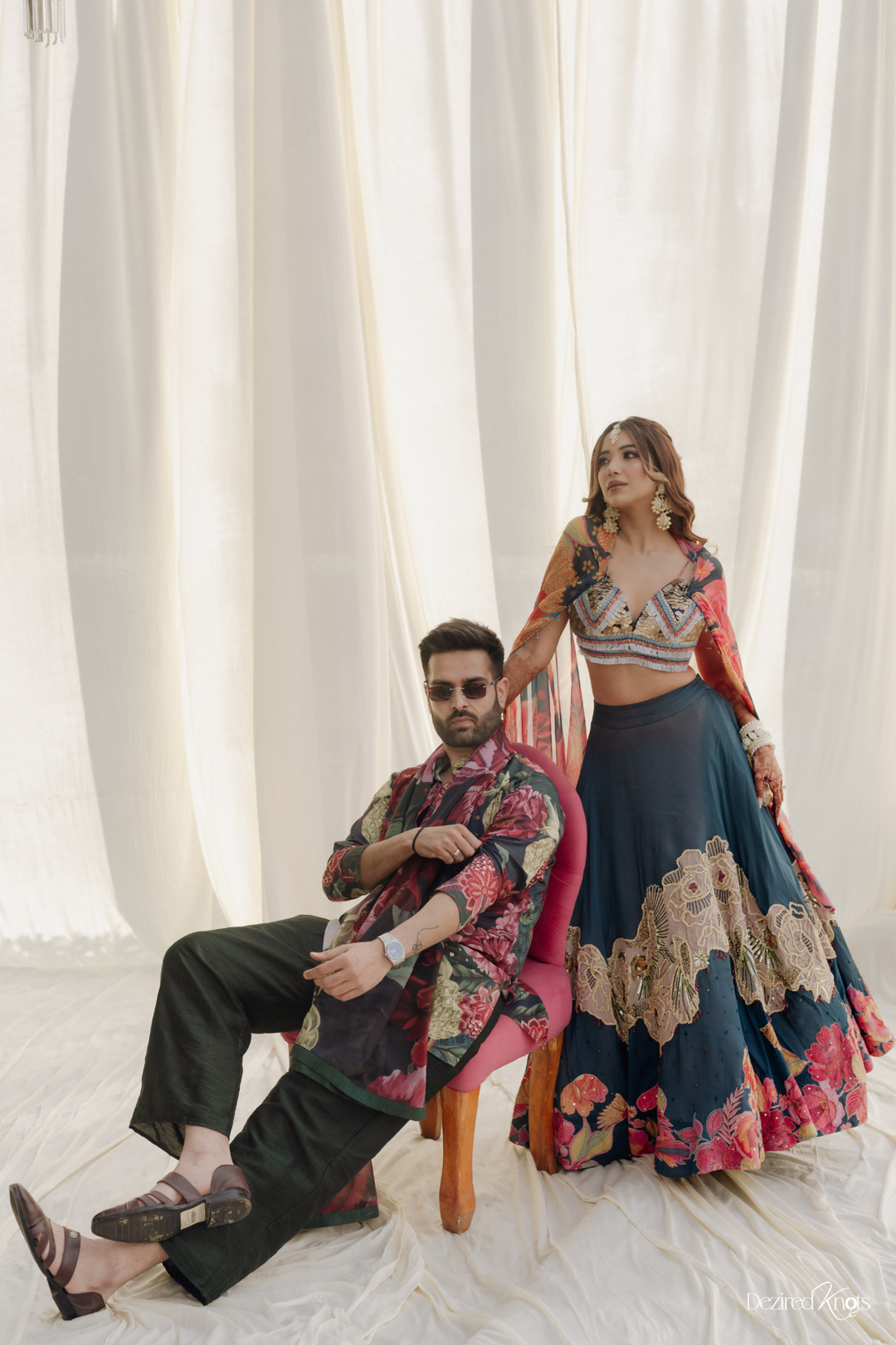 Bhavya & Nishchay Custom Betaab Lehanga and Corbet Mens Set