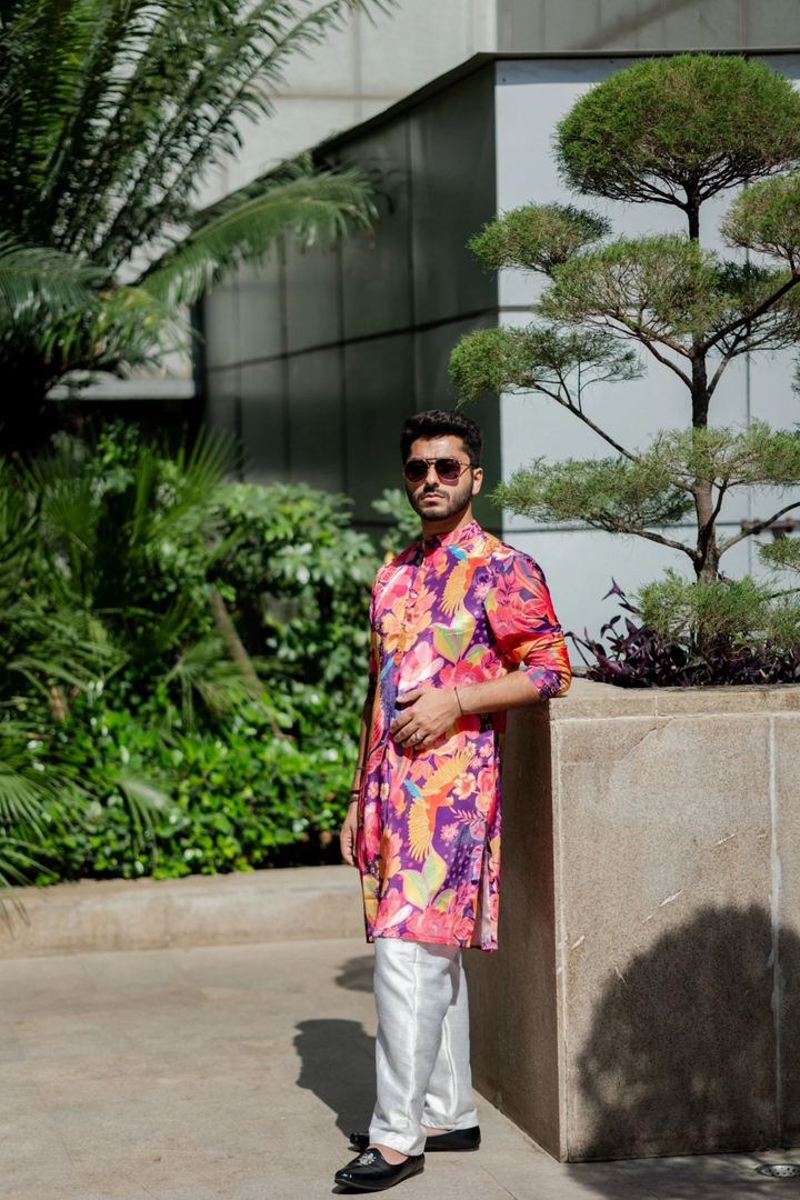 Tamanna & Parth in Custom Swirl Set