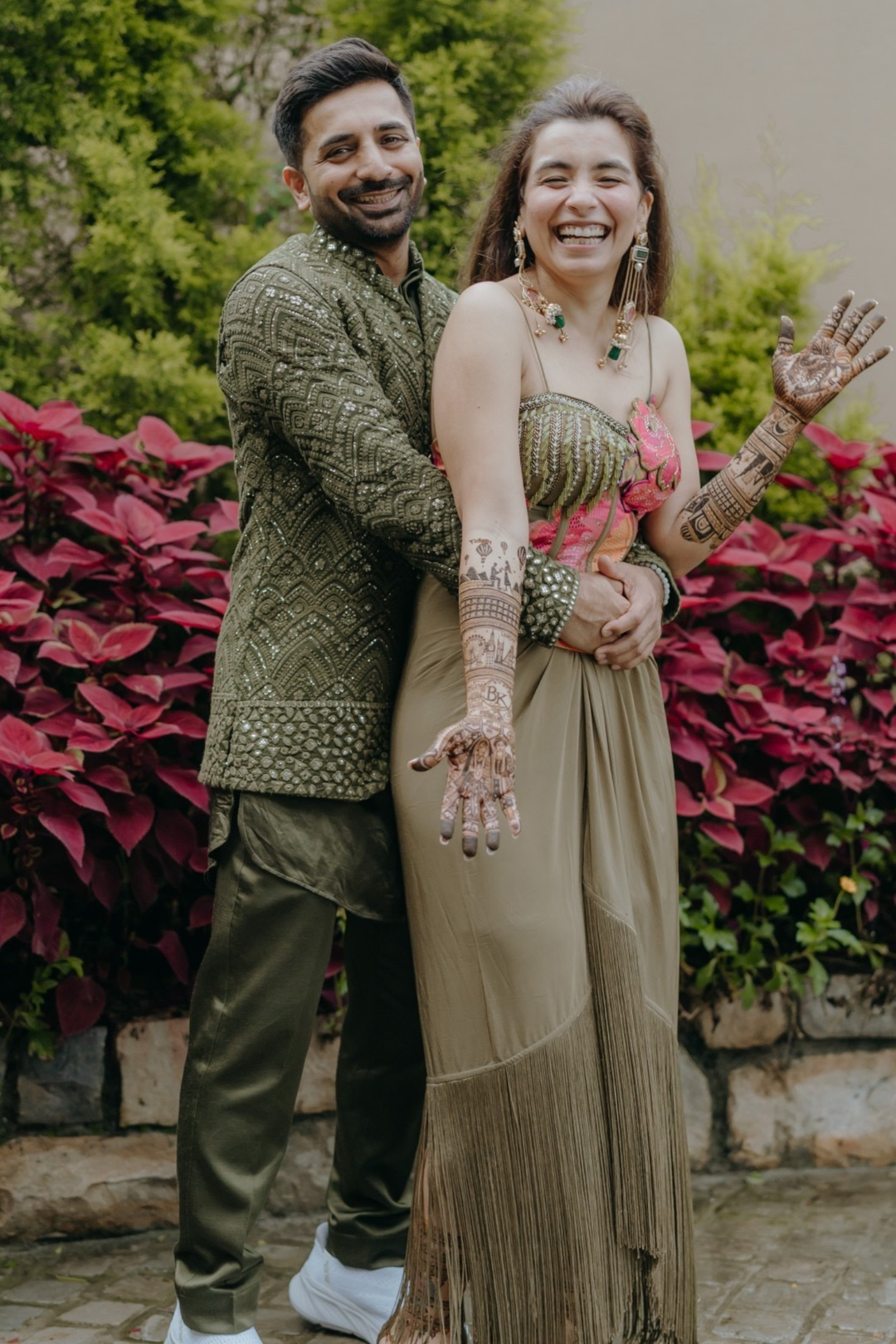 Karishma in Olive Glam corset set