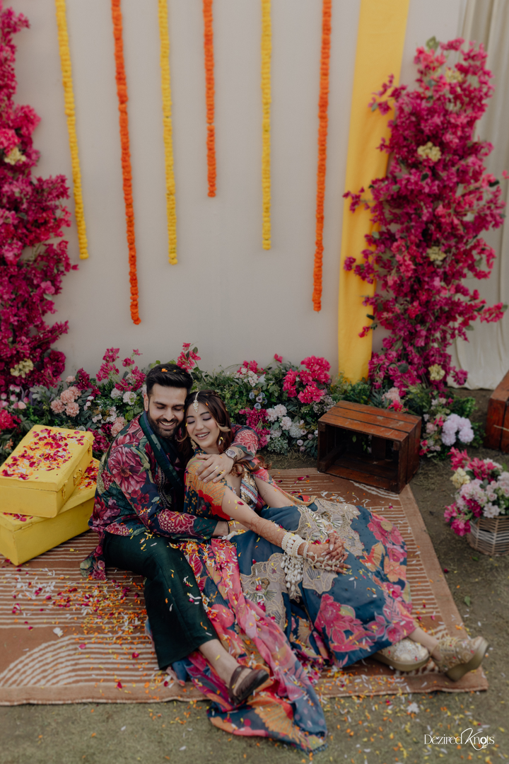 Bhavya & Nishchay Custom Betaab Lehanga and Corbet Mens Set