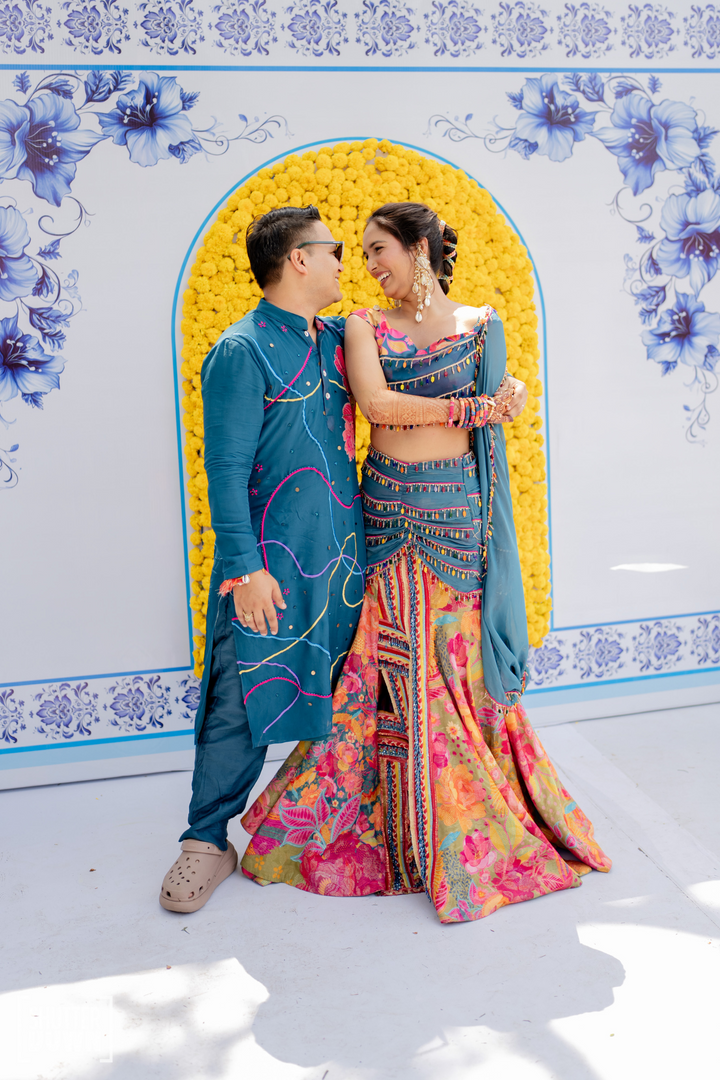 Ishaan & Ayushi In Teal chulbul kurta set & Dil Khush Lehanga