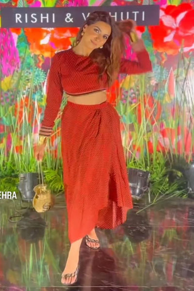 Niki Mehra In Date Garnet Set