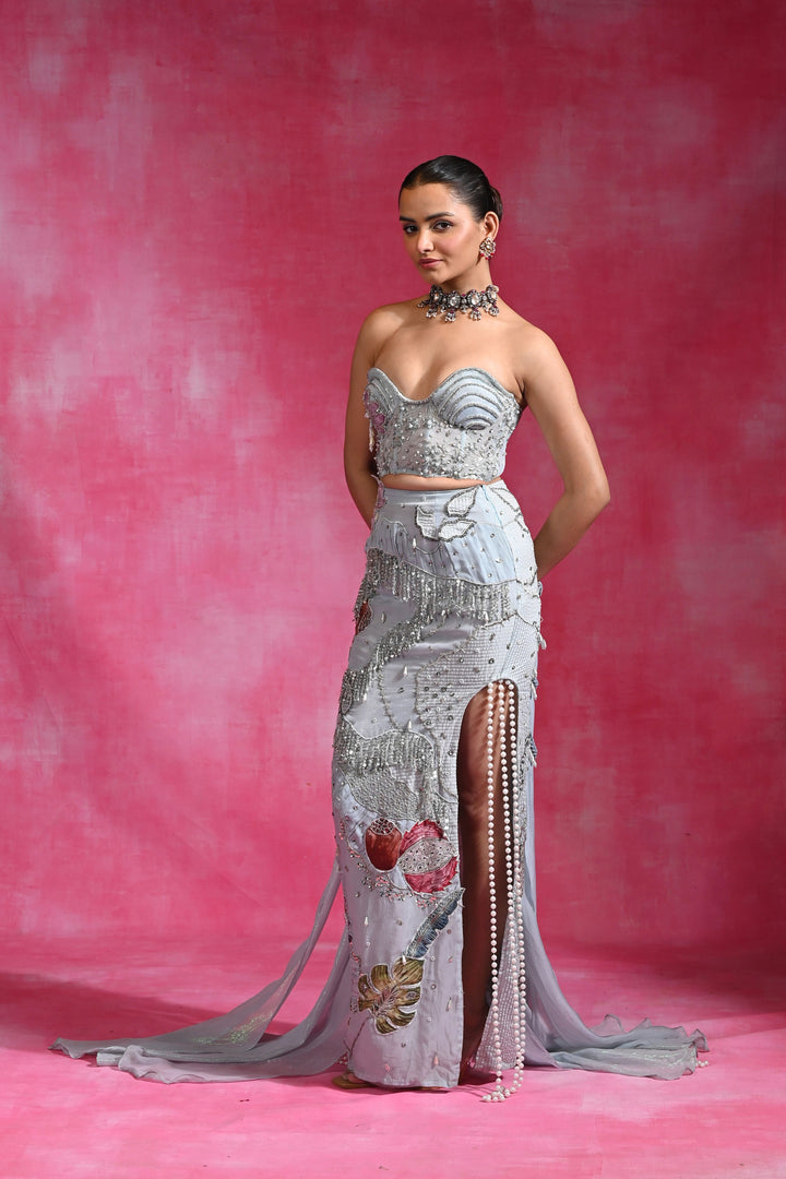 Ice Blue Dilruba Set