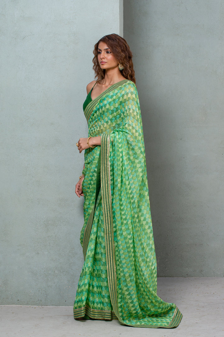 Fishscale saree