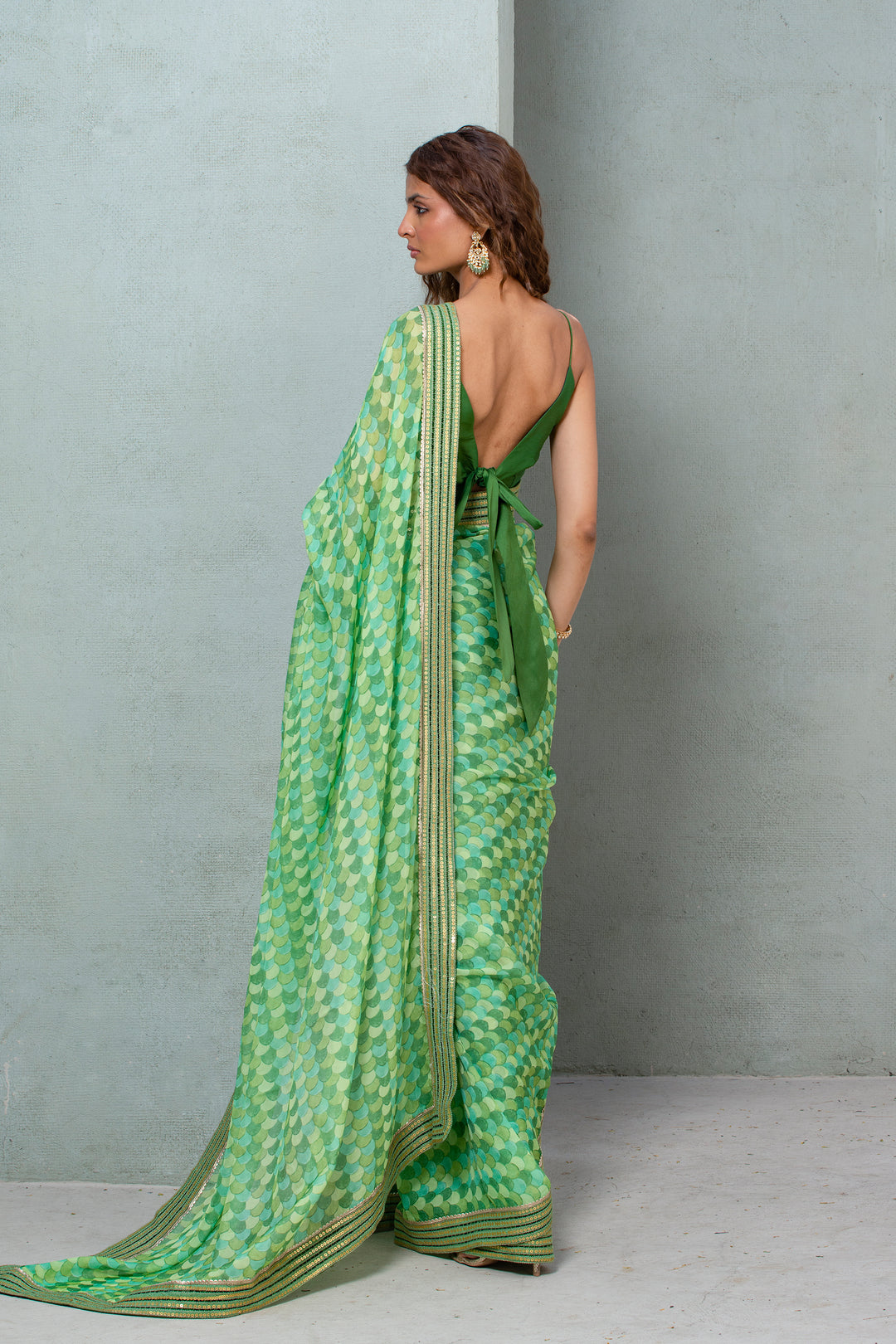 Fishscale saree