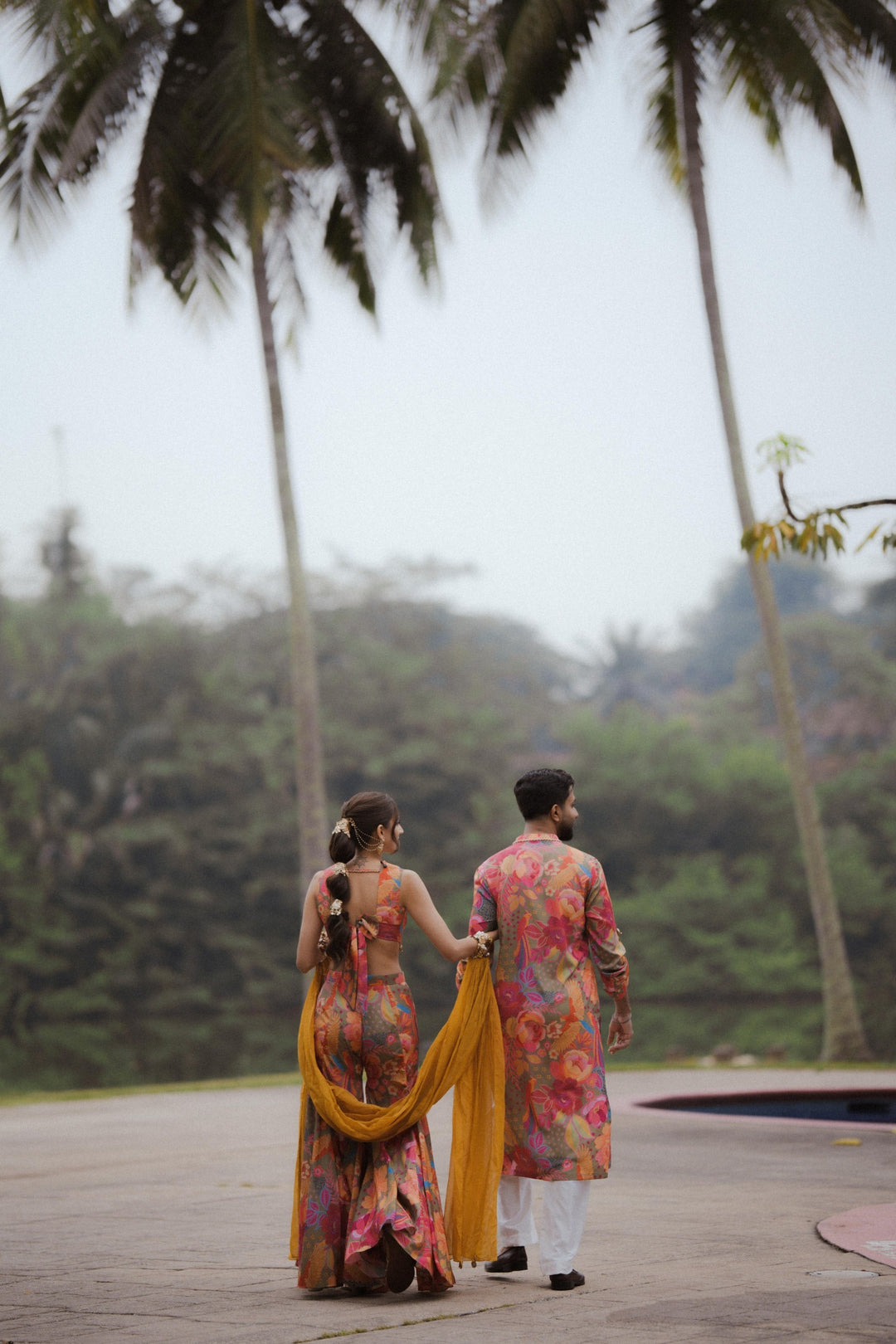 Pareesha & Avinash in Drama Affair & Custom Olive Kurta