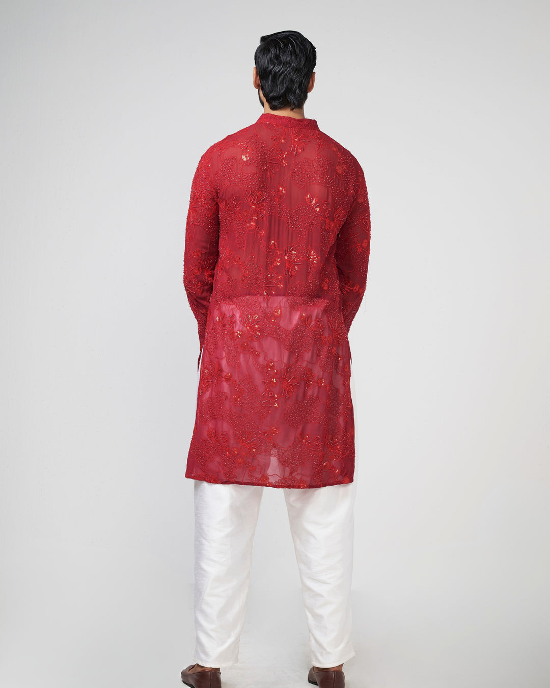 Cherry shimmer kurta