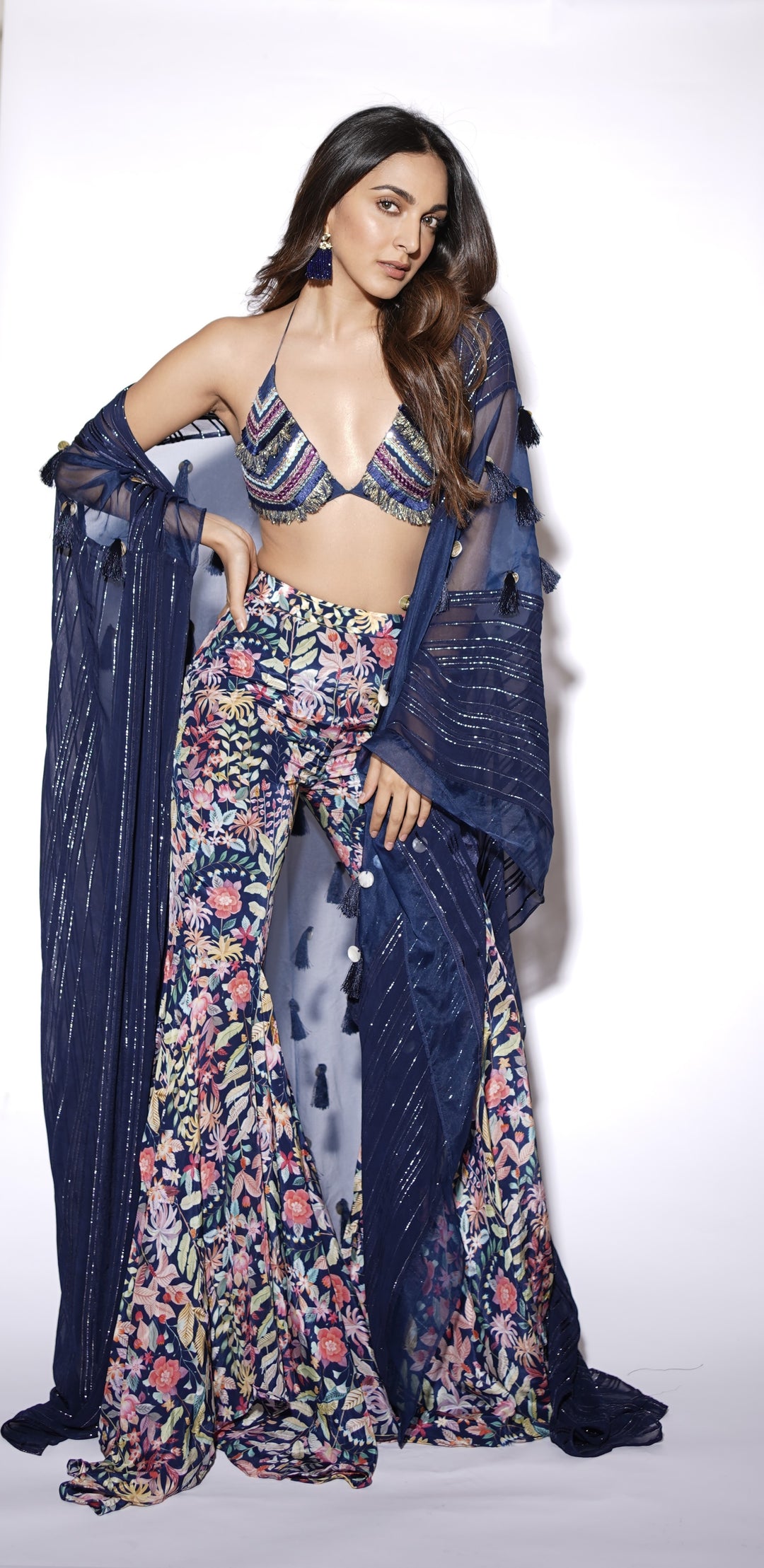 Kiara Advani In Periwinkle Overlay Set