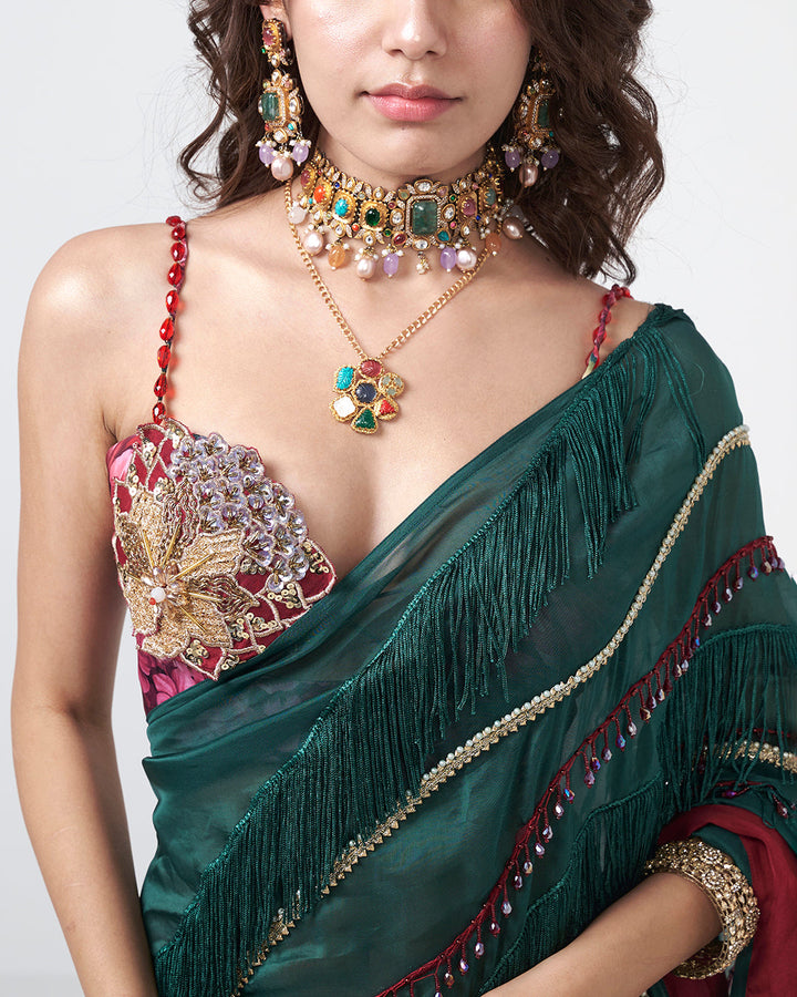 Forest Wave Saree