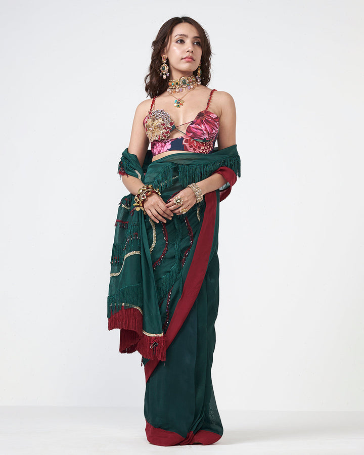 Forest Wave Saree