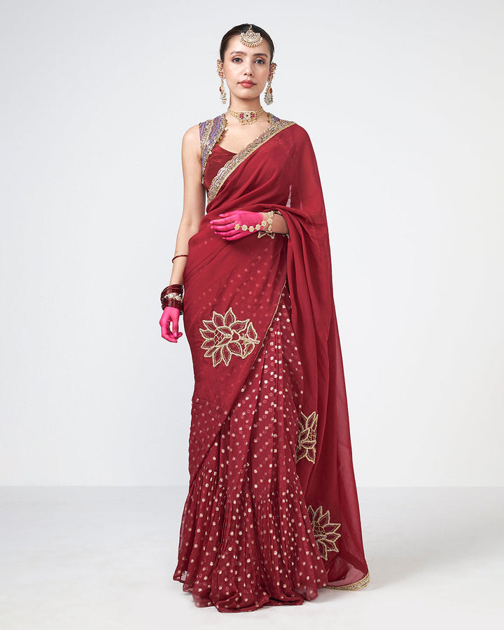 Cherry Chamak saree