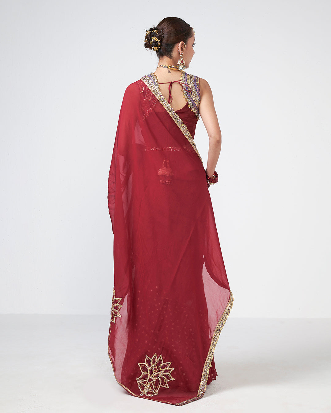 Cherry Chamak saree