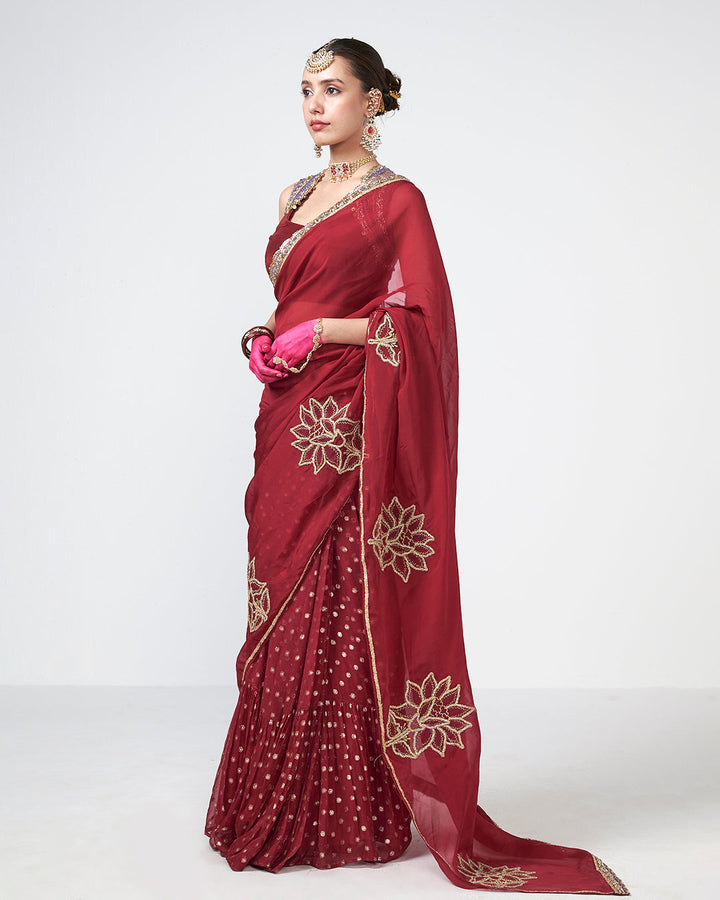 Cherry Chamak saree