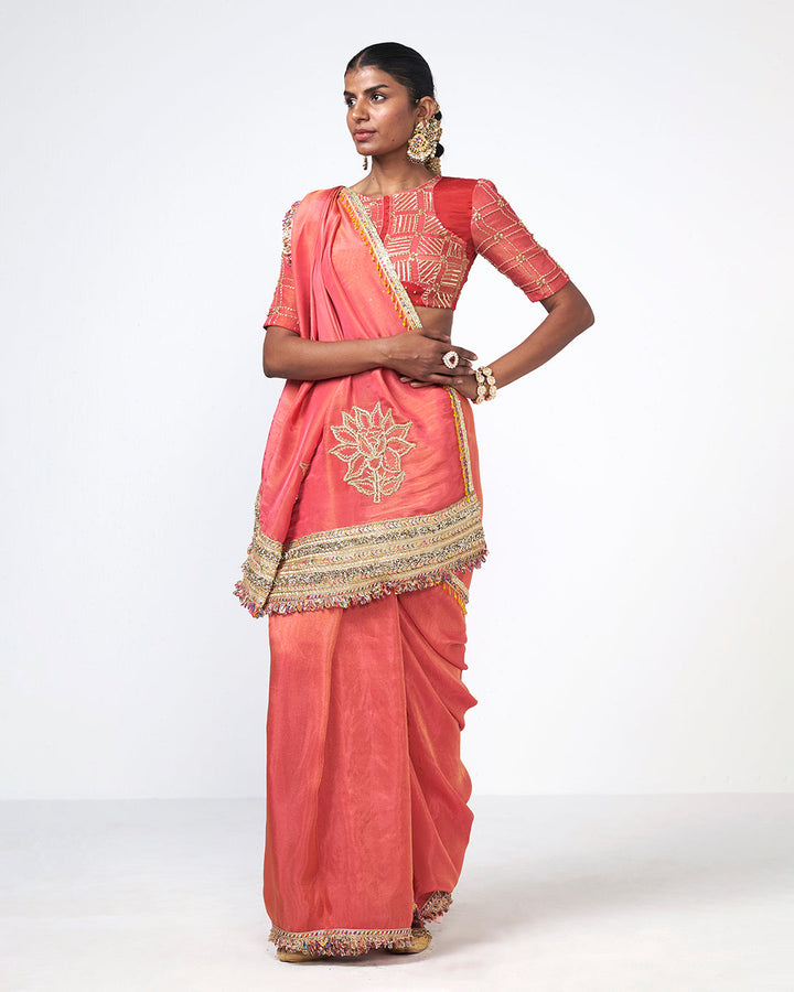 Coral Tales Saree