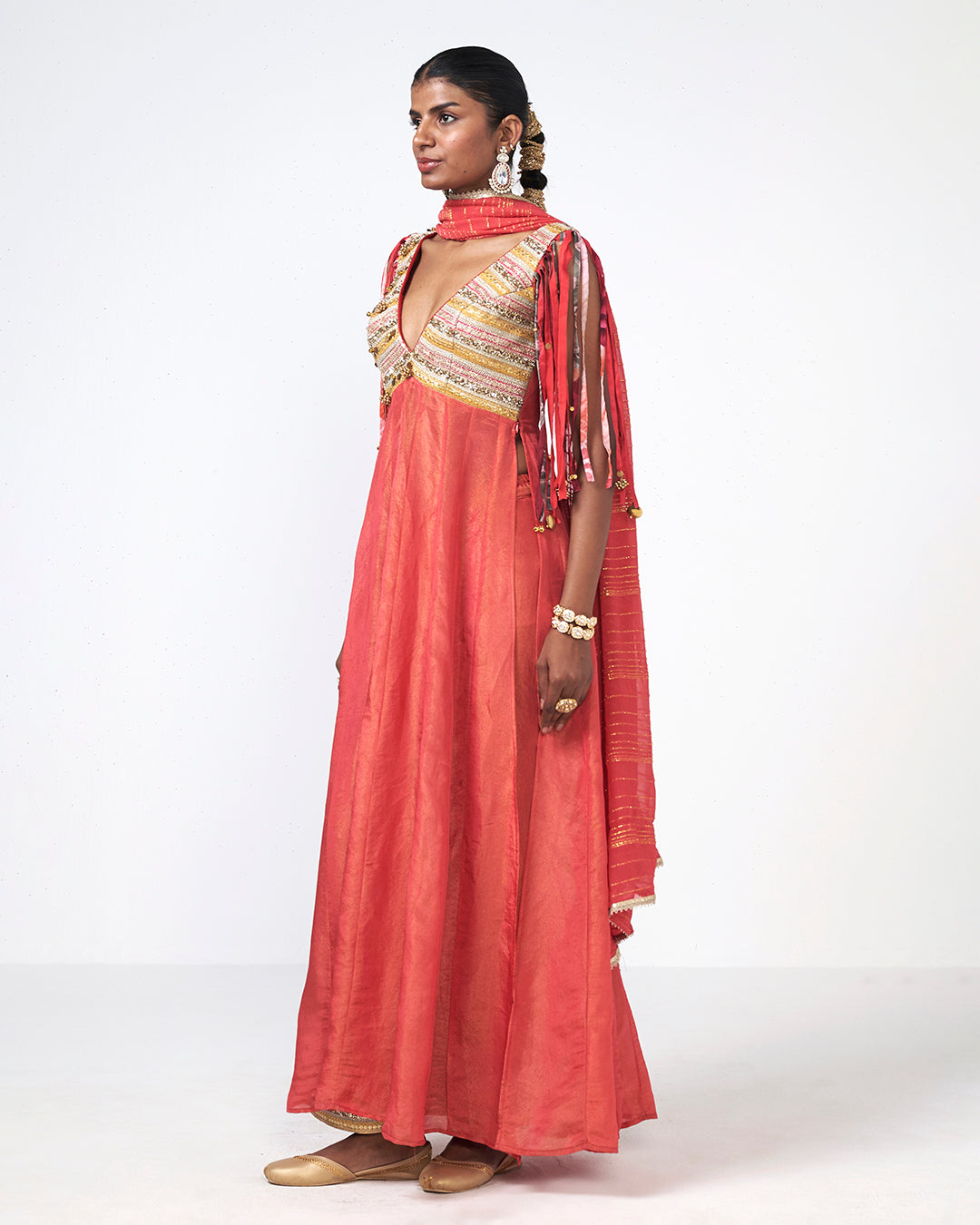 Coral Anarkali