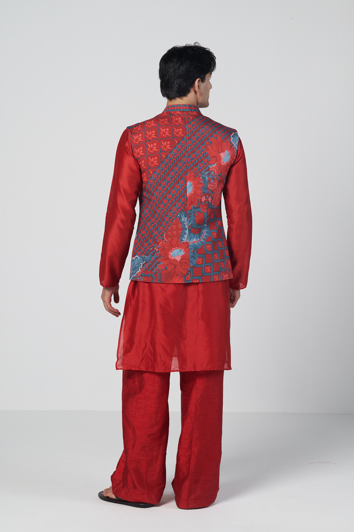 Crimson Wave Men's Kurta