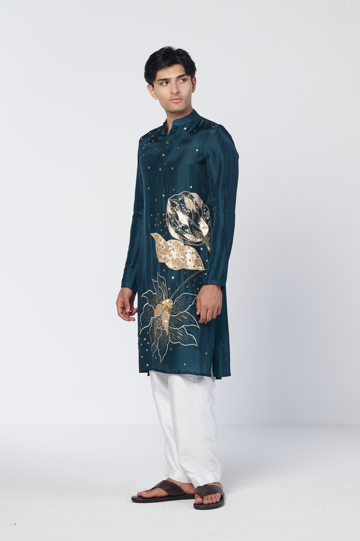 Emerald Drift Mens kurta