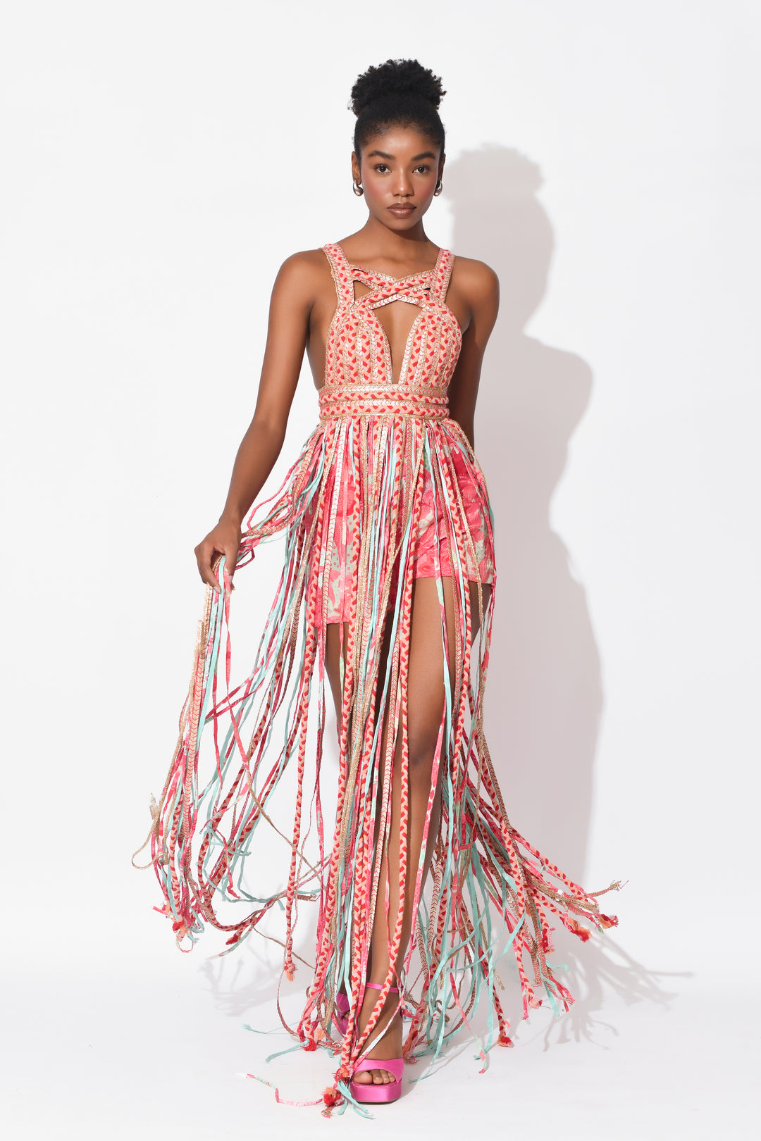 TASSEL CASCADE DRESS