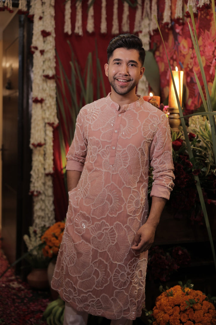 Jhumroo in Misty Mingle kurta set