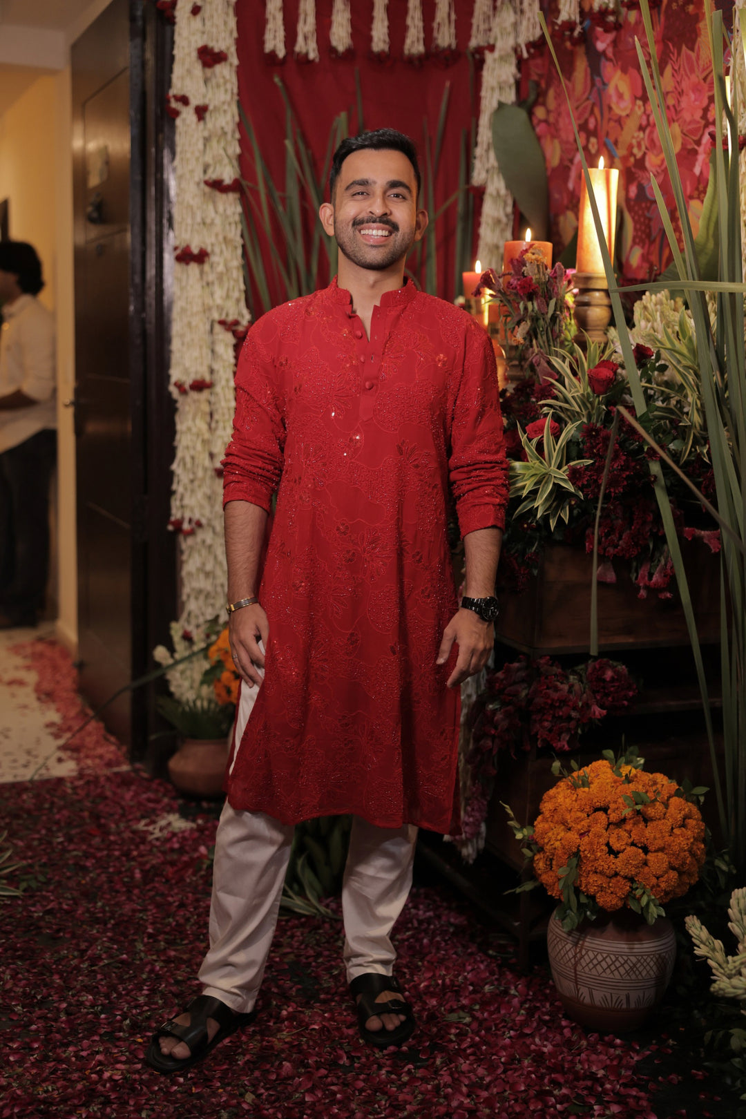 Saif in Crimsion cross kurta set